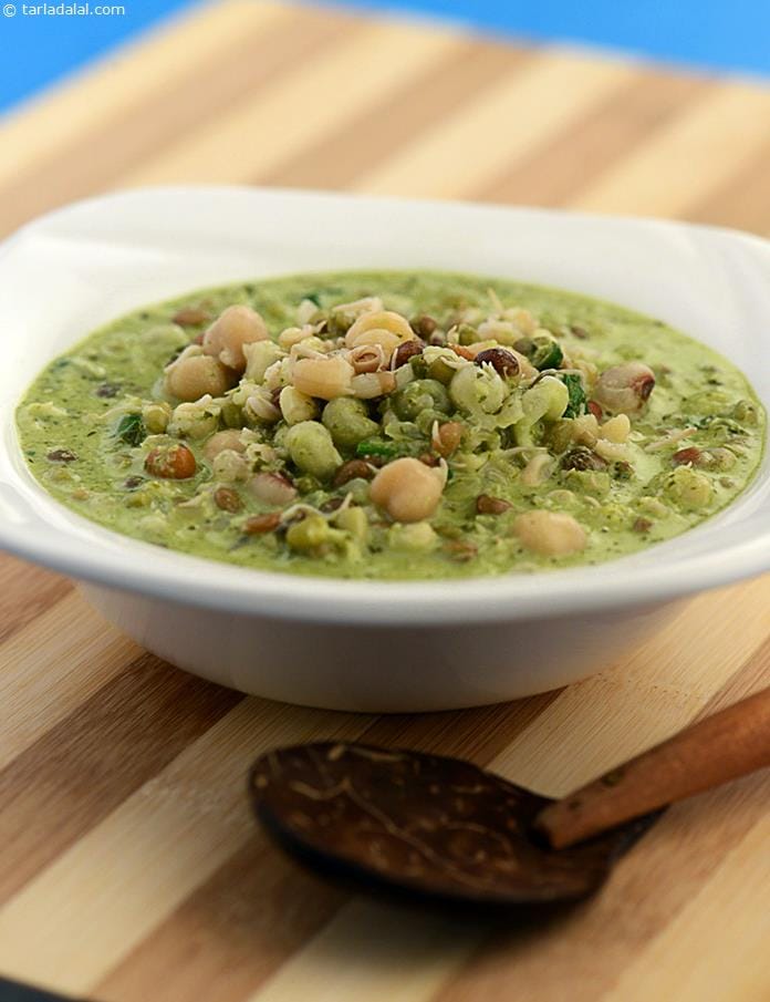 Mixed Sprouts in Coconut Gravy | Tarla Dalal