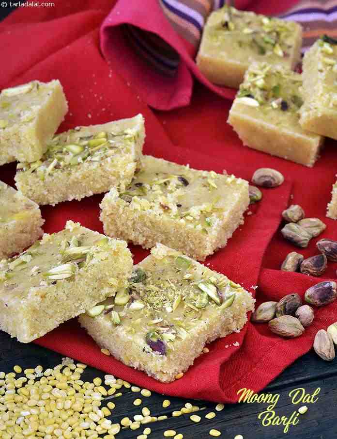 Moong Dal Barfi | Tarla Dalal