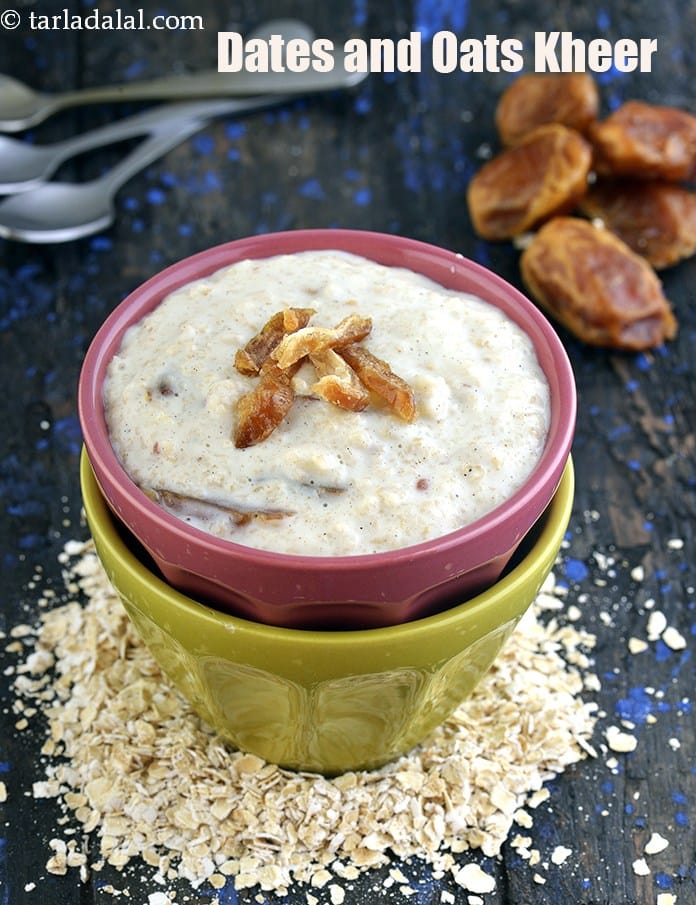 Dates and oats kheer | oats and dates payasam | healthy dates and oats kheer | | Tarla Dalal