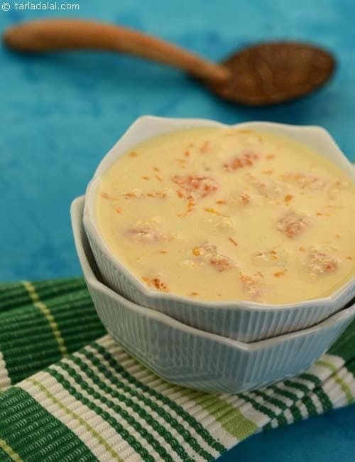 Orange Chenna Payesh ( Microwave Recipe) | Tarla Dalal