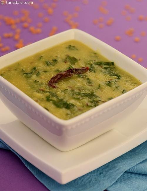 Spinach and Masoor Dal | Tarla Dalal