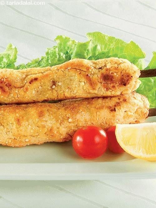 Paneer Chana Seekh Kebab ( Paneer Snacks ) | Tarla Dalal