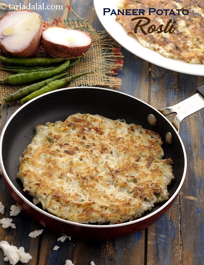 Paneer Potato Rosti, Paneer Snacks | Tarla Dalal