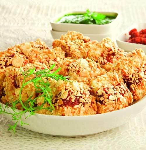 Papad Paneer Crispies ( Kebabs and Tikkis Recipes) | Tarla Dalal