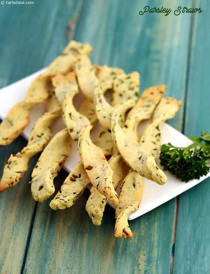 Parsley Straws | Tarla Dalal