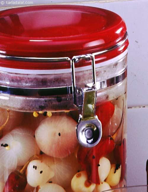 Pickled Baby Onions and Garlic | Tarla Dalal
