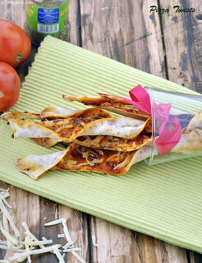 Pizza Twists | Tarla Dalal