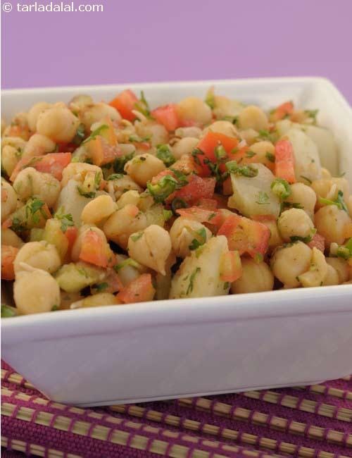 Potato and Chana Salad ( Quick Recipe ) | Tarla Dalal