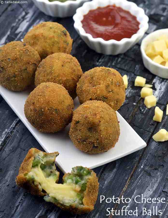 Potato Cheese Stuffed Balls | Tarla Dalal