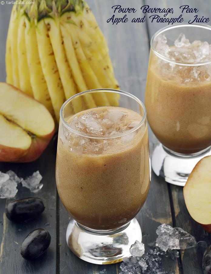 Power Beverage, Pear Apple and Pineapple Juice | Tarla Dalal