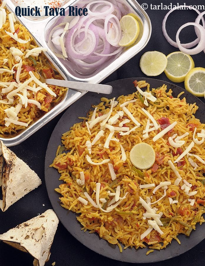 Tawa rice recipe | tawa pulao | veg tawa rice | Indian cheese veg tava rice | | Tarla Dalal
