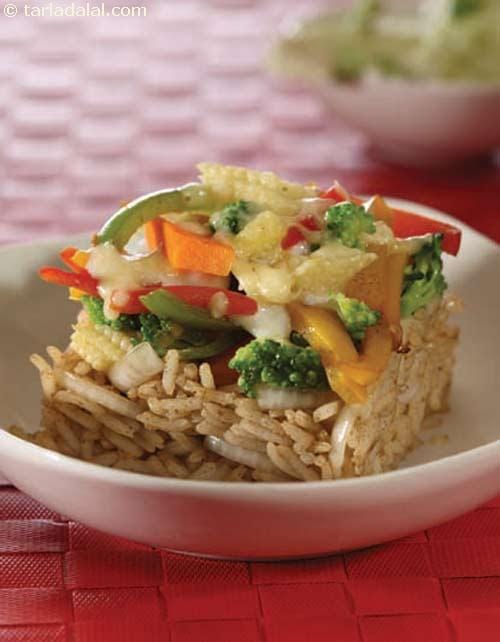 Roasted Vegetables with Brown Rice | Tarla Dalal