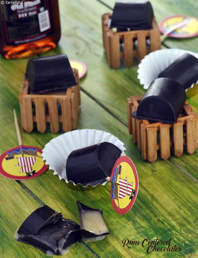 Rum Centered Chocolates | Tarla Dalal