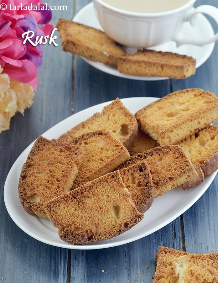 Rusk recipe | Indian milk rusk | homemade cake rusk | sweet tea rusk | | Tarla Dalal