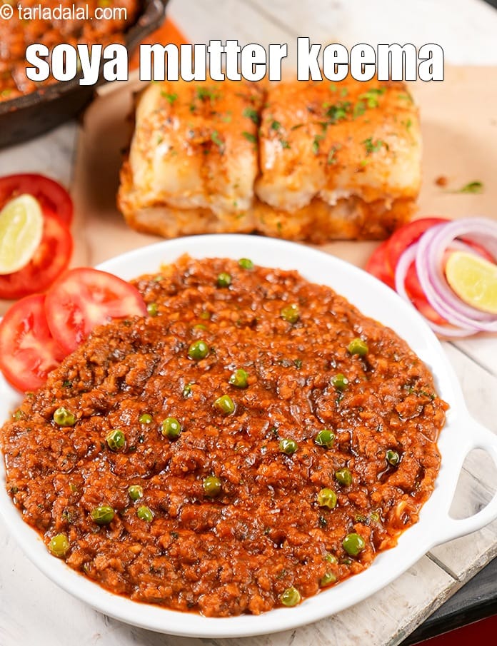 Soya mutter keema recipe | veg soya keema masala | soya keema masala | | Tarla Dalal