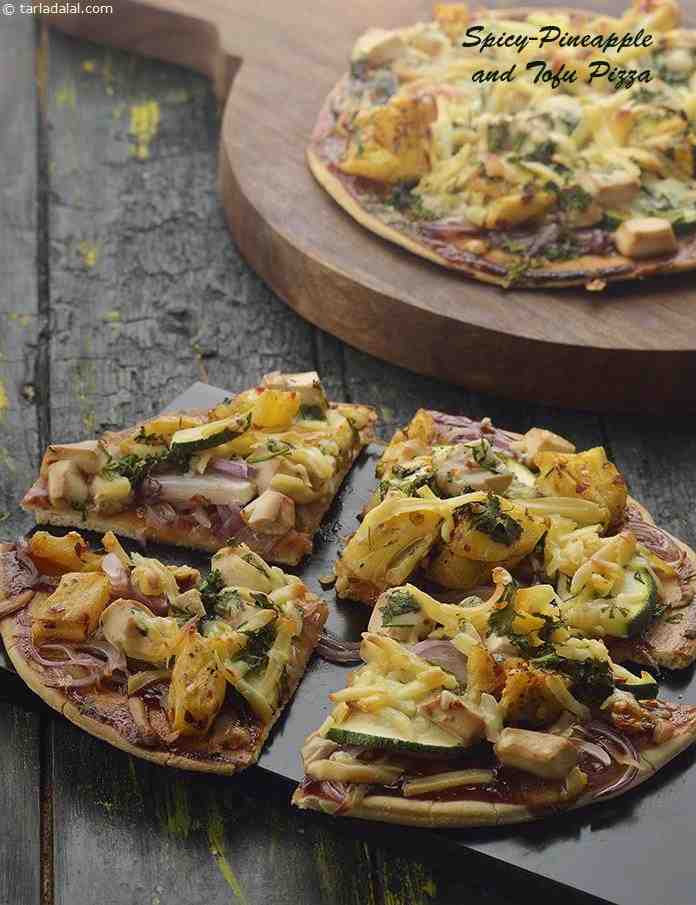 Spicy Pineapple and Tofu Pizza | Tarla Dalal