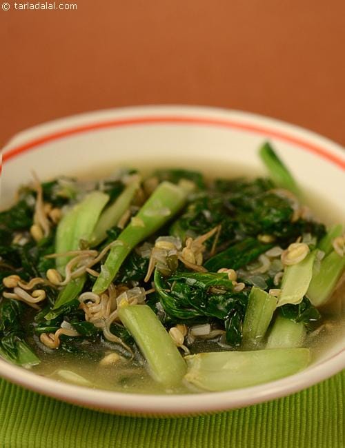 Stir Fried Chinese Greens | Tarla Dalal