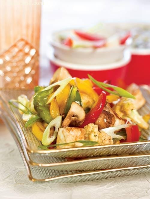 Stir Fried Tofu and Mushroom, Protein Rich Recipe | Tarla Dalal