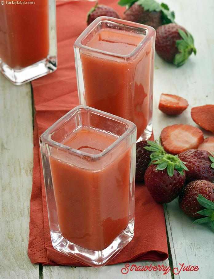 Strawberry Juice, Fresh Strawberry Juice Recipe | Tarla Dalal