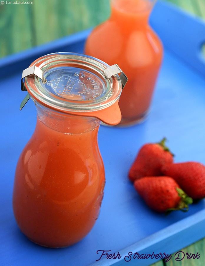 Fresh Strawberry Drink | Tarla Dalal