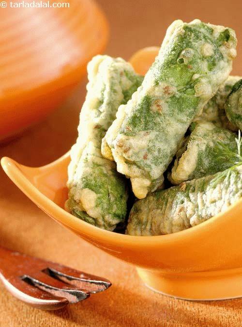 Stuffed Spinach Pakoda | Tarla Dalal