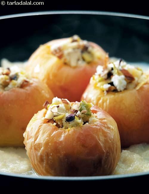 Stuffed Apples with Rabri | Tarla Dalal