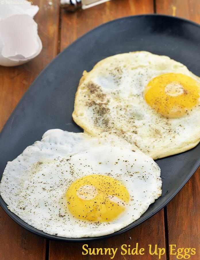 Sunny Side Up Eggs, Breakfast Recipe | Tarla Dalal