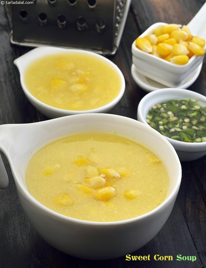 Sweet Corn Soup (  Cooking Under 10 Minutes ) | Tarla Dalal