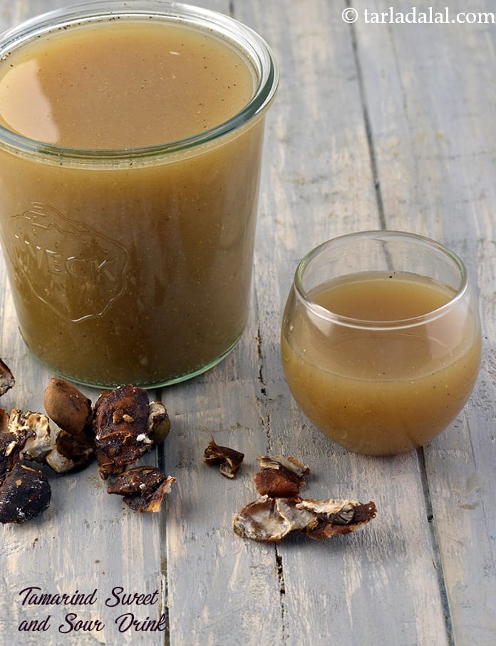 Tamarind sweet and sour drink recipe | imli masala drink | imli ka amlana | Indian tamarind drink | | Tarla Dalal
