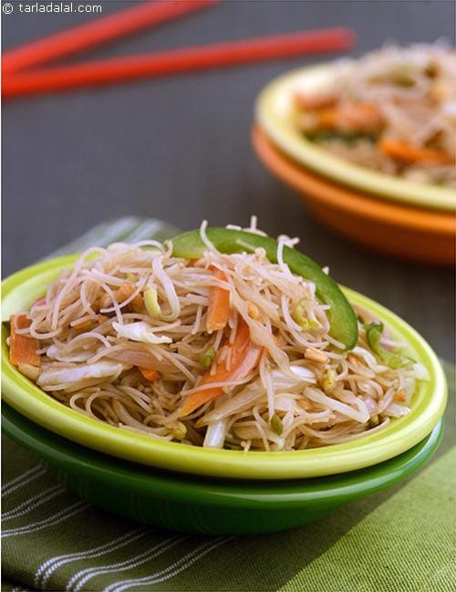 Thai Rice Noodle Stir-fry | Tarla Dalal