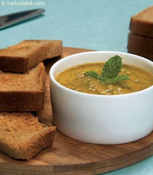 Toasts with Pineapple Dip ( Healthy Starter Recipe ) | Tarla Dalal