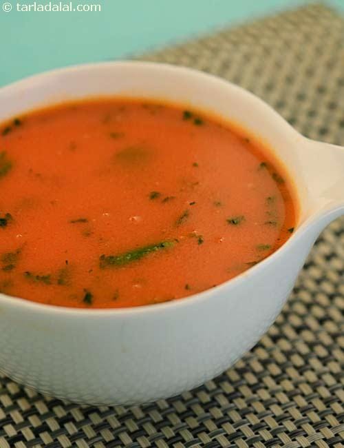 Tomato Shorba recipe, Saatvik Recipes | Tarla Dalal