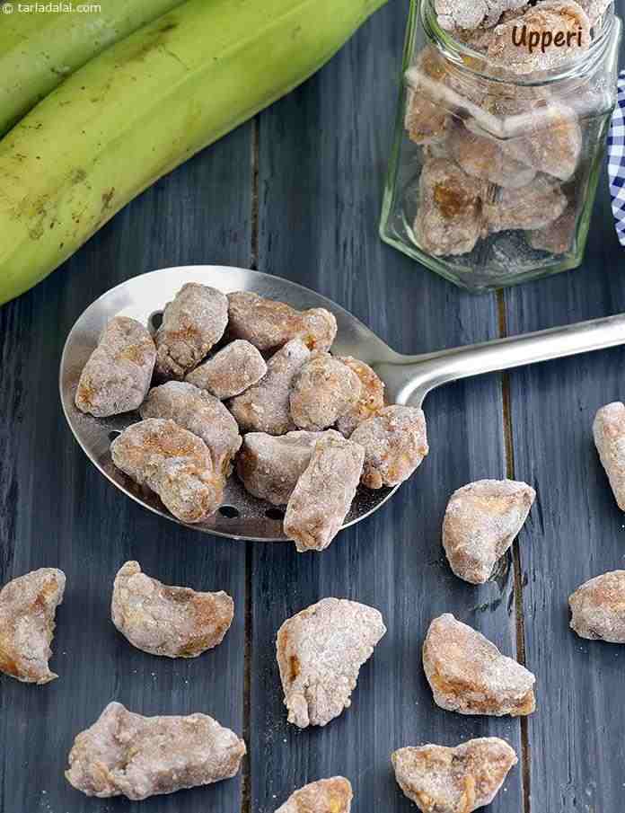 Upperi, Raw Banana Sweet Crispies, Recipe for Onam | Tarla Dalal