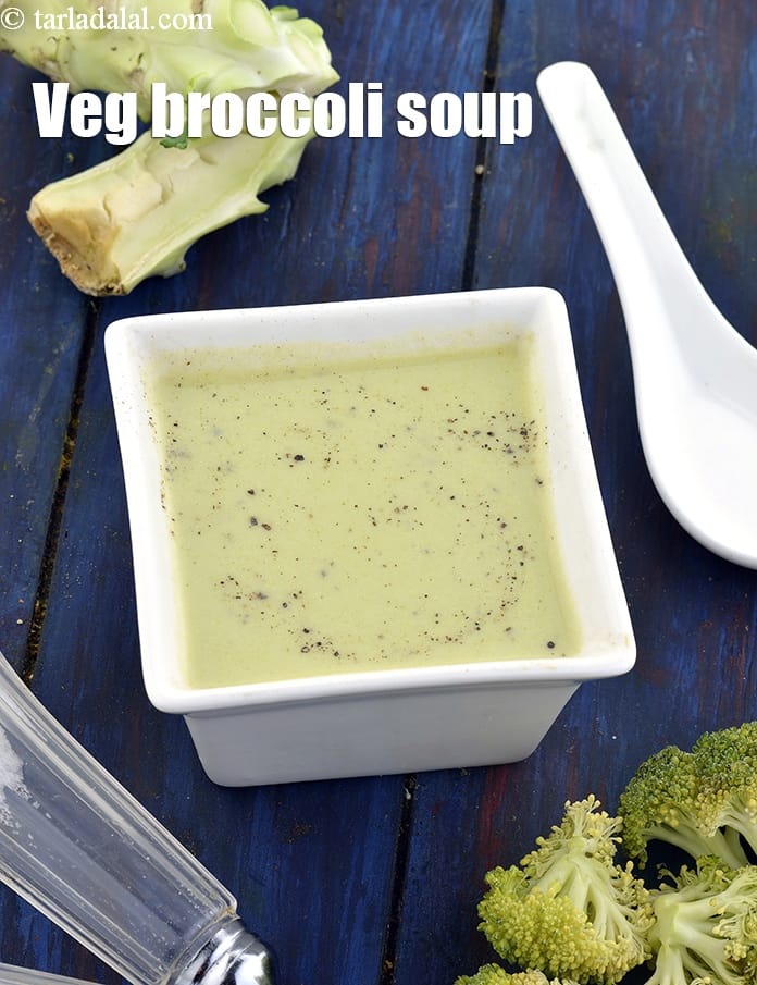 Veg broccoli soup recipe | healthy broccoli soup for weight loss | Indian broccoli soup for diabetes | | Tarla Dalal