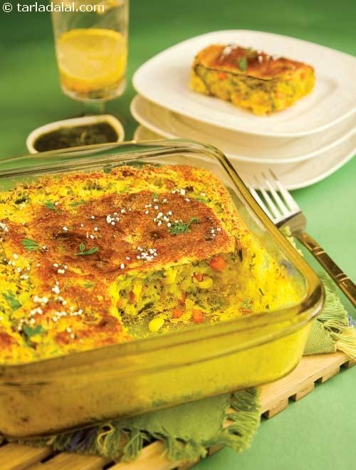 Vegetable Corn Bake | Tarla Dalal