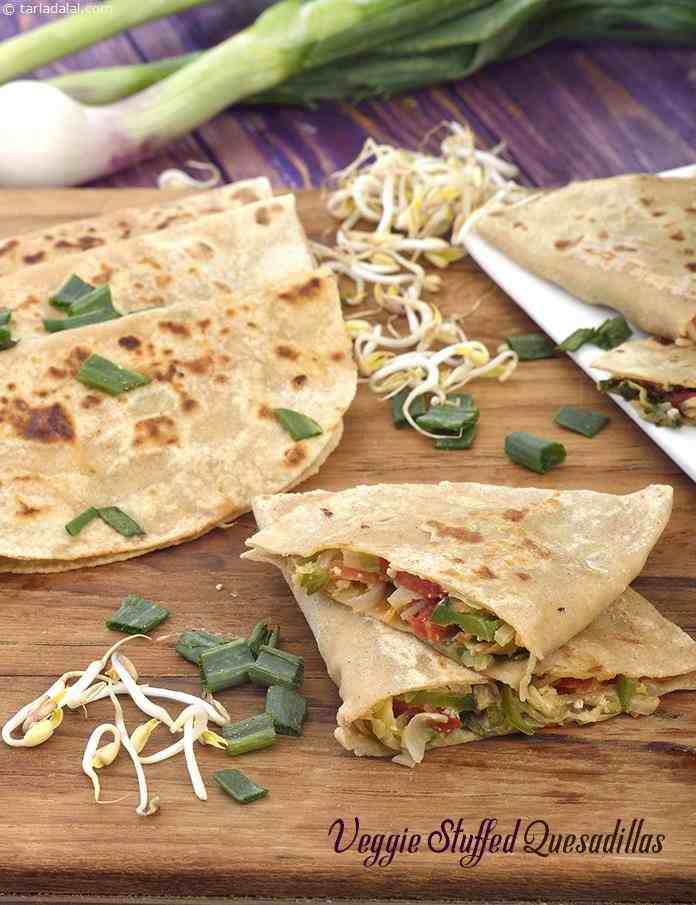 Veggie Stuffed Quesadillas | Tarla Dalal