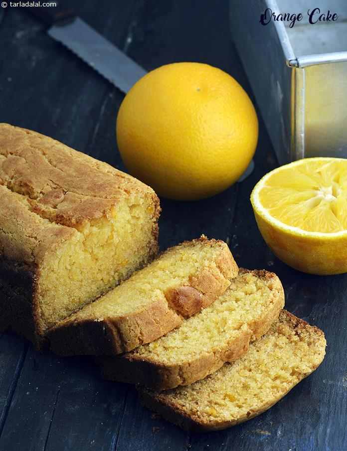 Orange Cake, Eggless Orange Slice Cake | Tarla Dalal
