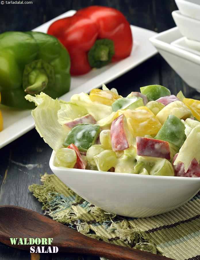 Waldorf Salad ( Zero Oil) | Tarla Dalal