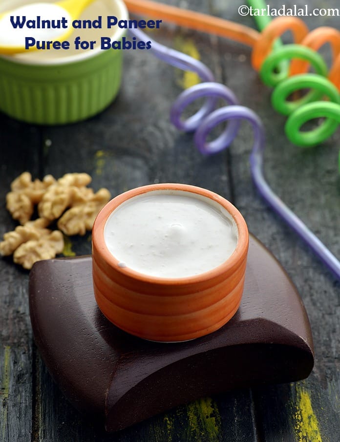 Walnut Paneer Puree for Babies | Tarla Dalal