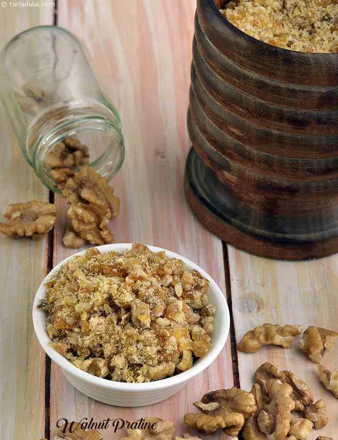 Walnut Praline, Topping for Desserts | Tarla Dalal