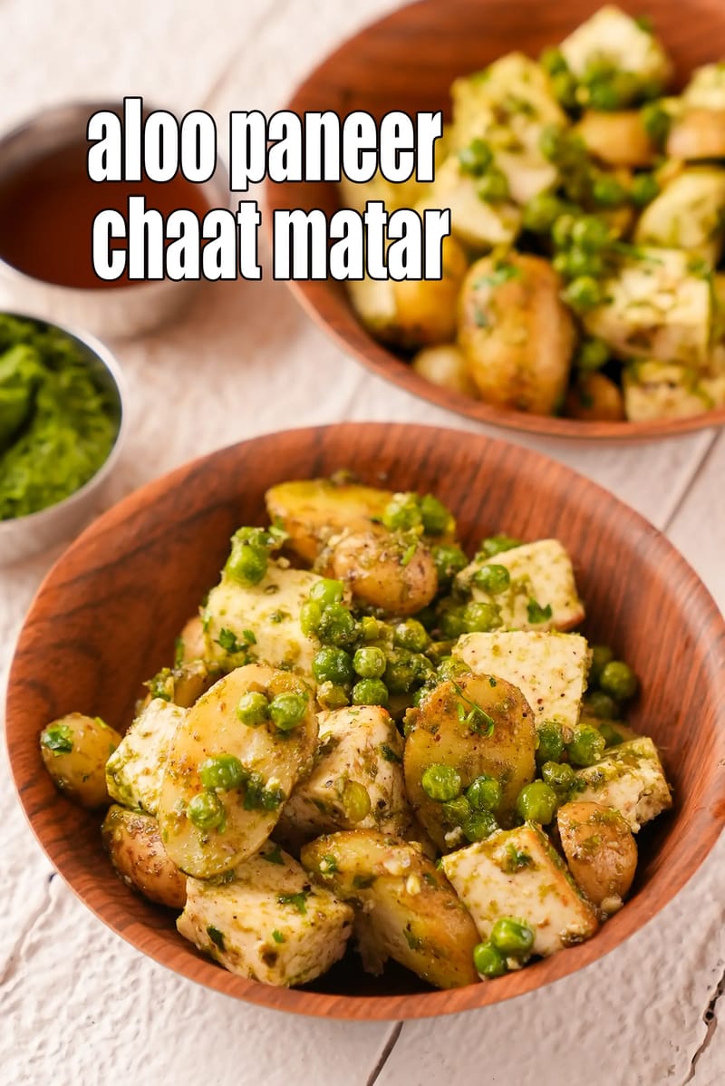 Aloo paneer chaat matar recipe | chatpata aloo paneer chaat in 15 minutes | fried aloo paneer chaat | potato paneer chaat snack | | Tarla Dalal