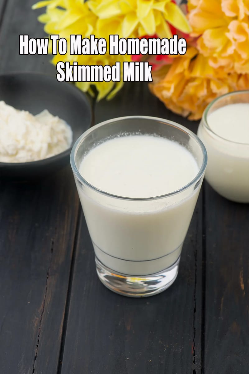 How to make skimmed milk recipe | how to make skim milk from whole milk | homemade skimmed milk | how to make low fat milk at home | Tarla Dalal