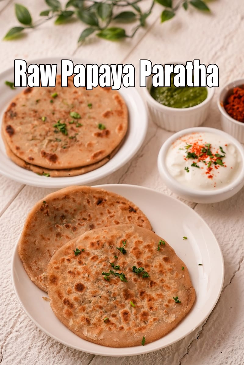 Raw Papaya Paratha | Tarla Dalal