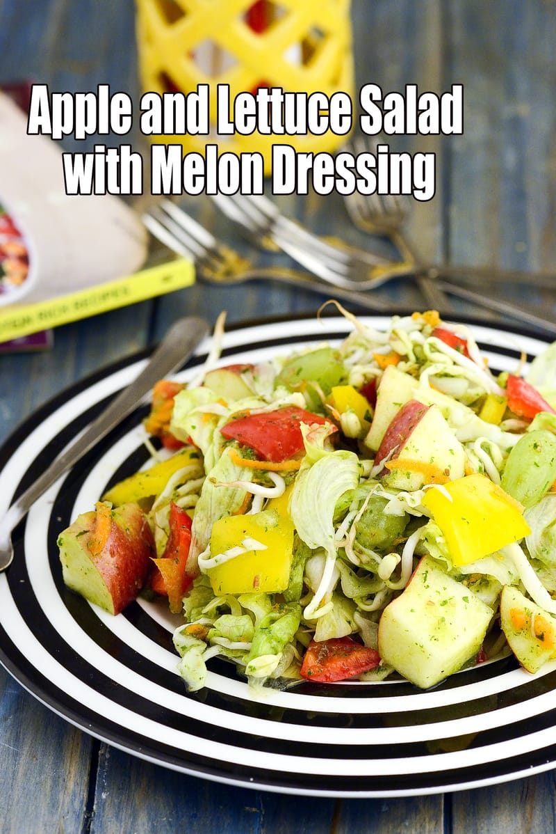 Apple and Lettuce Salad with Melon Dressing ( Iron Rich Recipe ) | Tarla Dalal