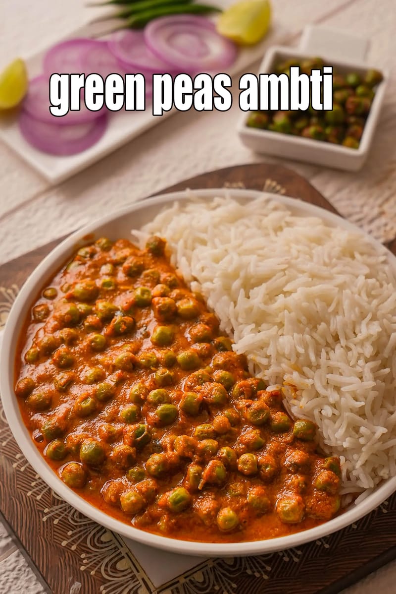 Green peas ambti recipe | matar amti | matar dal amti | Maharashtrian | Tarla Dalal