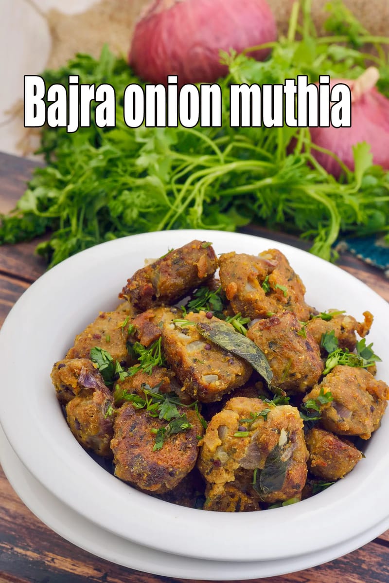 Bajra onion muthia recipe | Gujarati bajra muthiya | healthy onion bajra muthiya | | Tarla Dalal