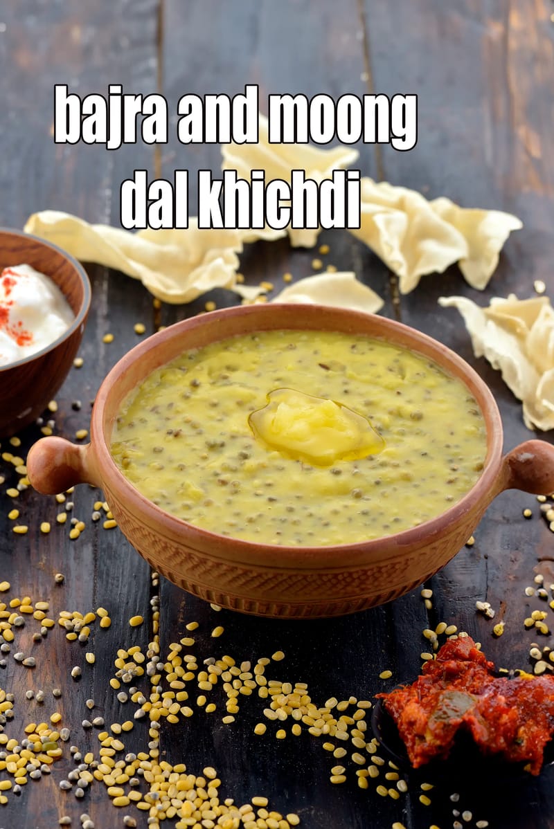 Bajra and moong dal khichdi recipe | bajra and moong dal khichdi for pregnancy, PCOS, hypothyroidism, diabetes, heart | iron rich, protein bajra khichdi | | Tarla Dalal