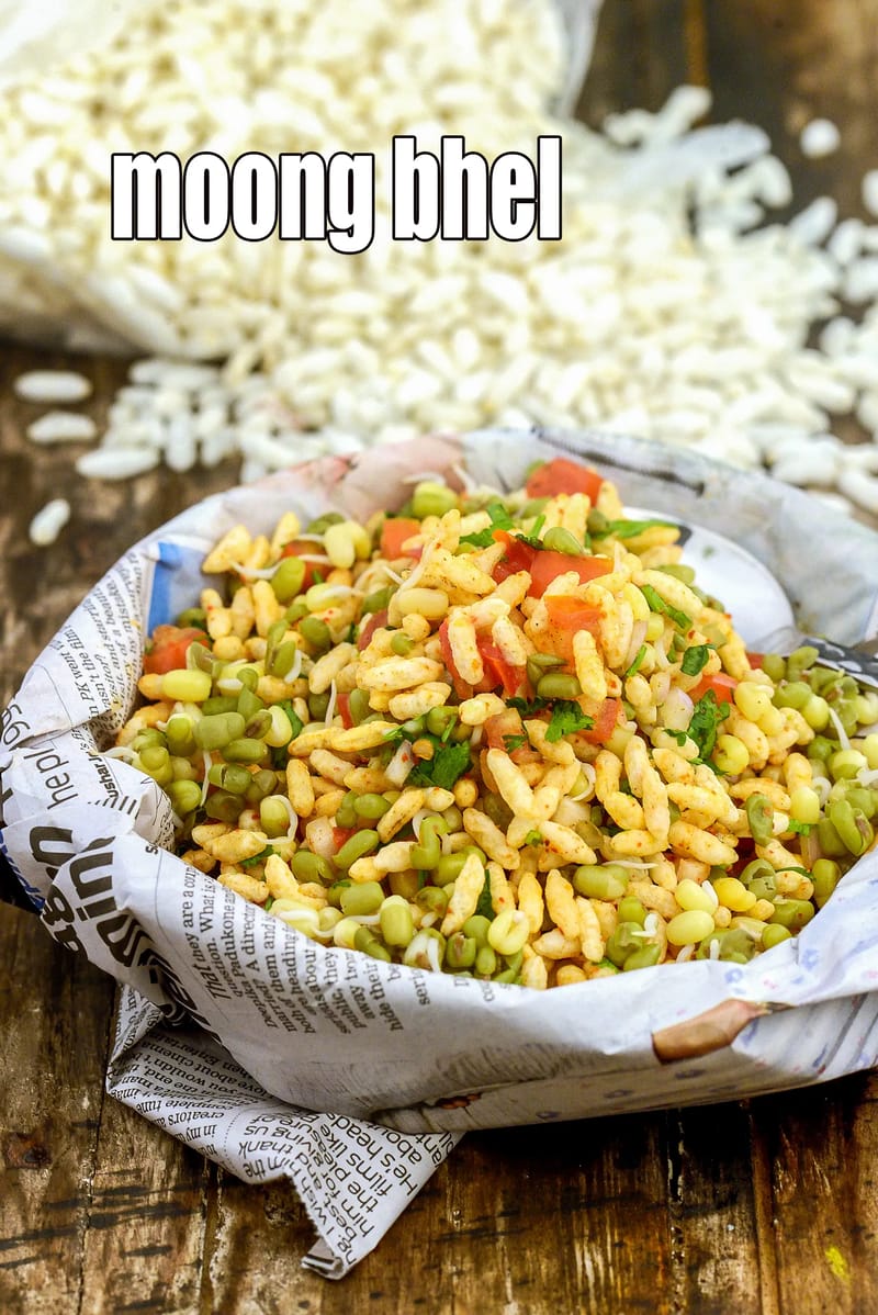 Moong bhel | sprouted moong bhel | healthy moong bhel | | Tarla Dalal