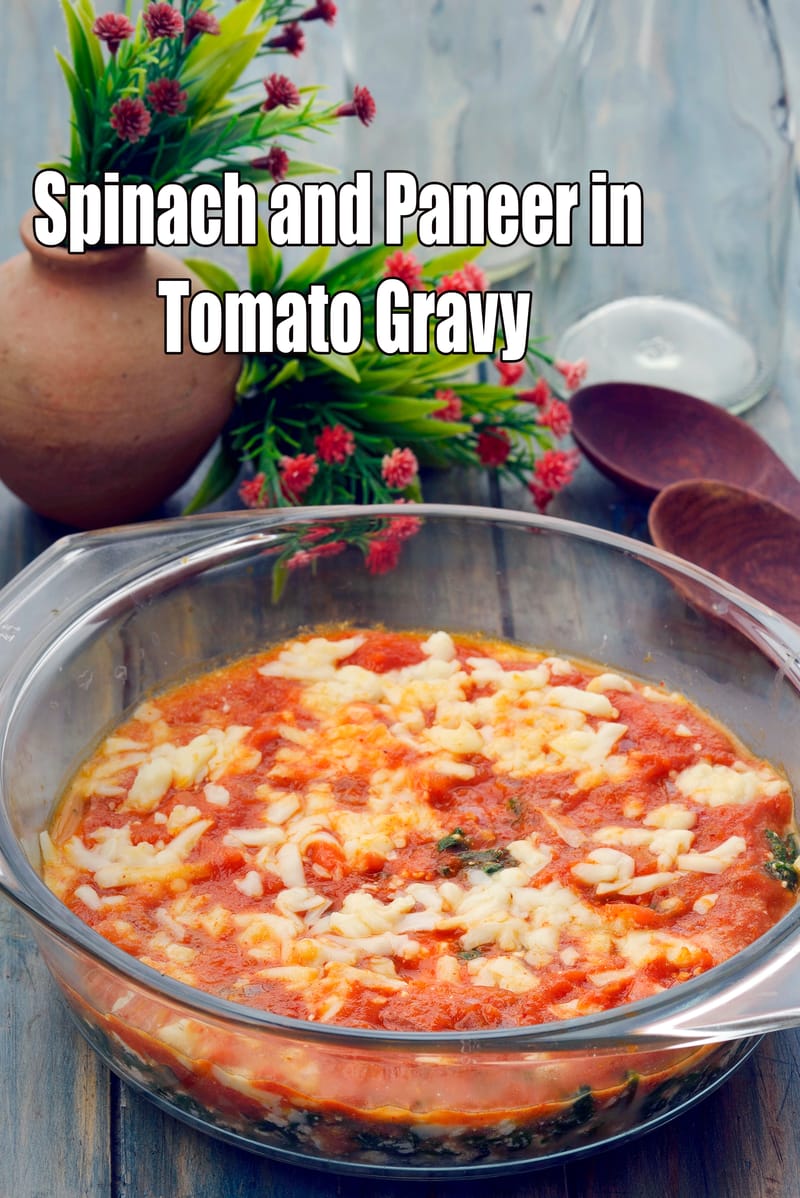 Spinach and Paneer in Tomato Gravy recipe | Tarla Dalal