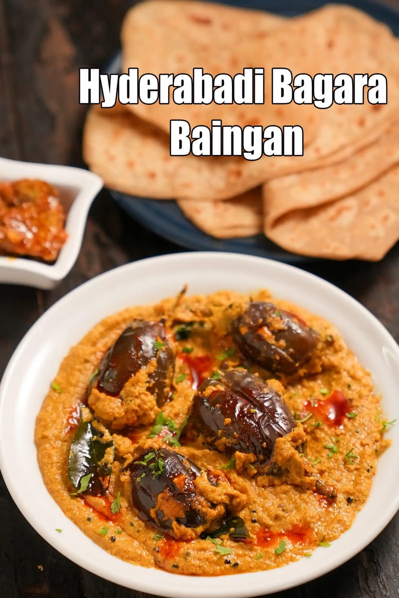 Hyderabadi Bagara Baingan, Indian Eggplant Curry | Tarla Dalal